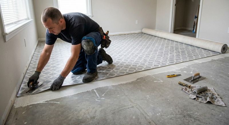 Sheet Linoleum Installation in Brookline, MA