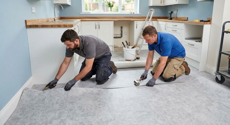 Sheet Linoleum Installation in Newton, MA